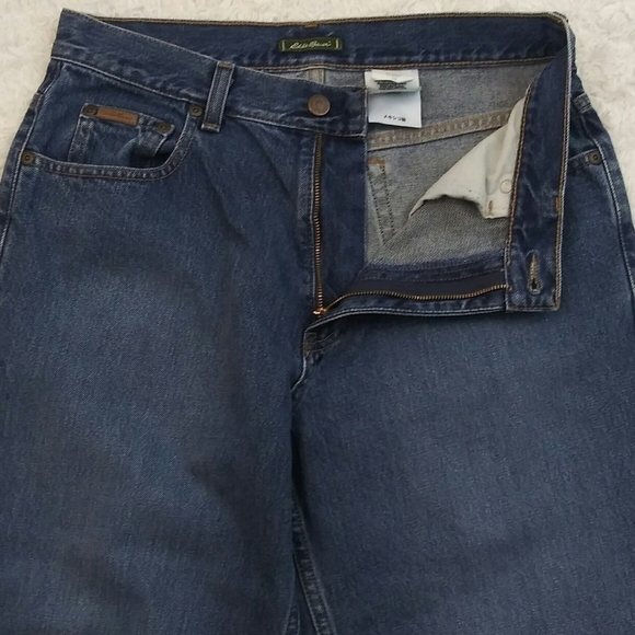 Eddie Bauer Vintage Blue Dark Wash Five Pocket High Rise Button Zip Ankle Jean - Picture 6 of 13